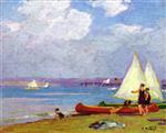 Edward Henry Potthast  - Bilder Gemälde - Canoeing