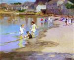 Edward Henry Potthast  - Bilder Gemälde - Children Playing at the Beach