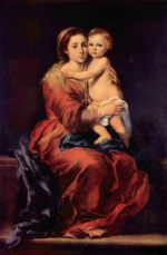 Bartolome Esteban Perez Murillo - Bilder Gemälde - Madonna mit dem Rosenkranz