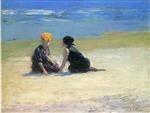 Edward Henry Potthast  - Bilder Gemälde - Confidences