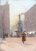 Edward Henry Potthast  - Bilder Gemälde - Fountain Square