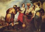 Bartolome Esteban Perez Murillo - Bilder Gemälde - Rebecca und Eliezer