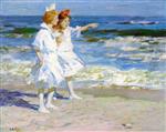 Edward Henry Potthast  - Bilder Gemälde - Girls on the Beach