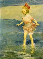 Edward Henry Potthast  - Bilder Gemälde - In the Surf