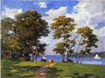 Edward Henry Potthast  - Bilder Gemälde - Landscape by the Shore
