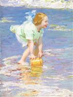 Edward Henry Potthast  - Bilder Gemälde - Little Girl in Green
