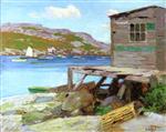 Edward Henry Potthast  - Bilder Gemälde - Lobster Shack, Monhegan Island