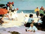 Edward Henry Potthast  - Bilder Gemälde - On the Beach