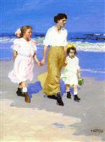 Edward Henry Potthast  - Bilder Gemälde - On the Beach