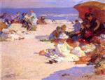 Edward Henry Potthast  - Bilder Gemälde - Picknickers on the Beach