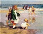Edward Henry Potthast  - Bilder Gemälde - Play in the Surf