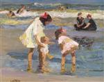 Edward Henry Potthast  - Bilder Gemälde - Playing children at Long Beach