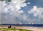 Edward Henry Potthast  - Bilder Gemälde - Sailboats off Far Rockaway