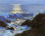 Edward Henry Potthast  - Bilder Gemälde - Seascape Moonlight