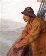 Edward Henry Potthast  - Bilder Gemälde - Seascape with Figure