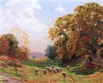 Edward Henry Potthast  - Bilder Gemälde - Sheep Meadow