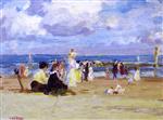 Edward Henry Potthast  - Bilder Gemälde - Sunday at the Beach