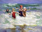 Edward Henry Potthast  - Bilder Gemälde - Surf Bathing