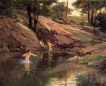 Edward Henry Potthast  - Bilder Gemälde - The Swimming Hole