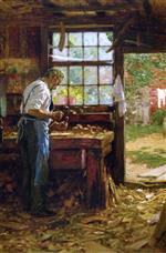 Edward Henry Potthast  - Bilder Gemälde - The Village Carpenter