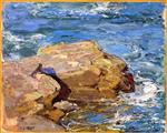 Edward Henry Potthast  - Bilder Gemälde - Wet Rocks