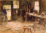 Edward Henry Potthast  - Bilder Gemälde - Wheelwright Shop