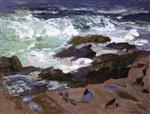 Edward Henry Potthast  - Bilder Gemälde - Wild Surf, Ogunquit, Maine