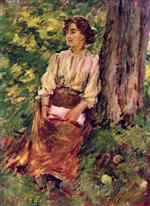 Theodore Robinson - Bilder Gemälde - A Girl Reading