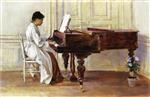 Theodore Robinson - Bilder Gemälde - At the Piano