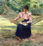 Theodore Robinson  - Bilder Gemälde - Girl in Hammock