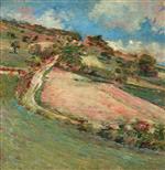 Theodore Robinson  - Bilder Gemälde - Hillside in Giverny, France