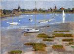 Theodore Robinson  - Bilder Gemälde - Low Tide, The Riverside Yacht Club