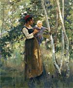 Theodore Robinson  - Bilder Gemälde - Mother and Child