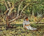 Theodore Robinson  - Bilder Gemälde - Nettie Reading