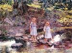 Theodore Robinson  - Bilder Gemälde - Stepping Stones