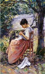 Theodore Robinson  - Bilder Gemälde - The Layette