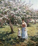 Theodore Robinson  - Bilder Gemälde - Walk among flowering trees