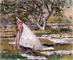 Theodore Robinson  - Bilder Gemälde - Washing Day