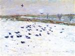 Theodore Robinson  - Bilder Gemälde - Winter, Giverny