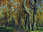 Stanislaw Julianowitsch Zukowski - Bilder Gemälde - Alley in Autumn