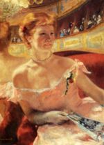 Mary Cassatt - Bilder Gemälde - Frau mit einem Perlen Necklace in einer Loge