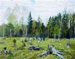 Stanislaw Julianowitsch Zukowski  - Bilder Gemälde - Forest Clearing-2