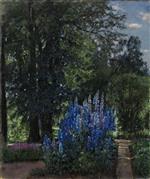 Stanislaw Julianowitsch Zukowski  - Bilder Gemälde - Foxgloves in a Summer Garden