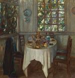 Stanislaw Julianowitsch Zukowski  - Bilder Gemälde - Interior with Samovar