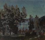 Stanislaw Julianowitsch Zukowski  - Bilder Gemälde - Lake at Night