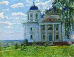 Stanislaw Julianowitsch Zukowski  - Bilder Gemälde - Landscape with a Church