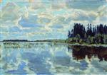 Stanislaw Julianowitsch Zukowski  - Bilder Gemälde - Landscape with River