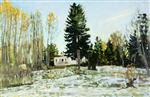 Stanislaw Julianowitsch Zukowski  - Bilder Gemälde - Old House in Winter