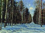 Stanislaw Julianowitsch Zukowski  - Bilder Gemälde - Road in the Forest