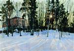 Stanislaw Julianowitsch Zukowski  - Bilder Gemälde - Sunset in Winter